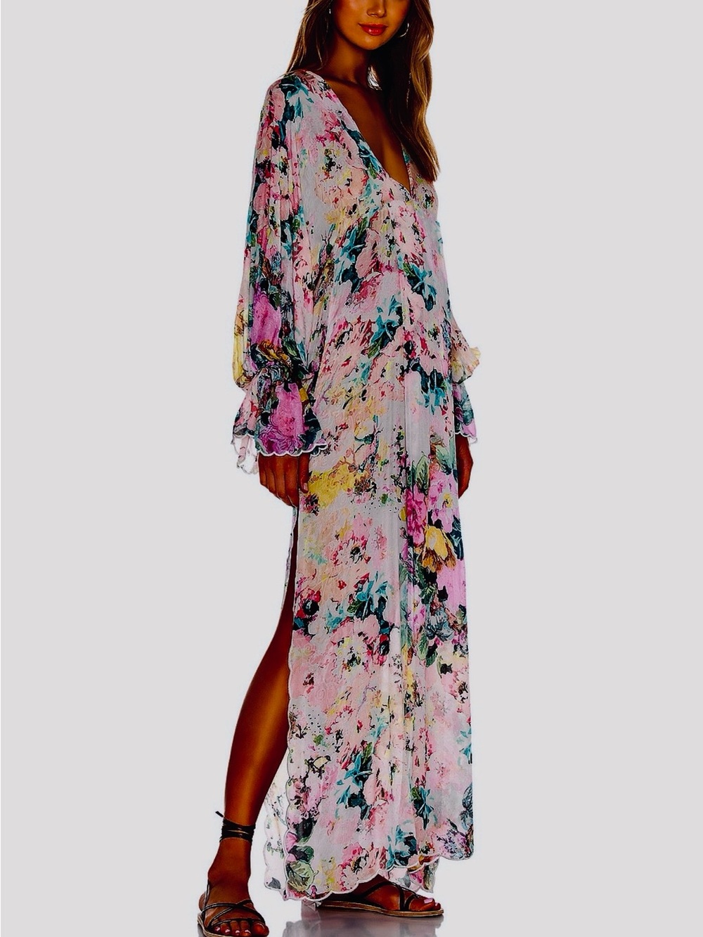 Teien Floral  Purple High-Slit Maxi Dress - Picture 3 of 10